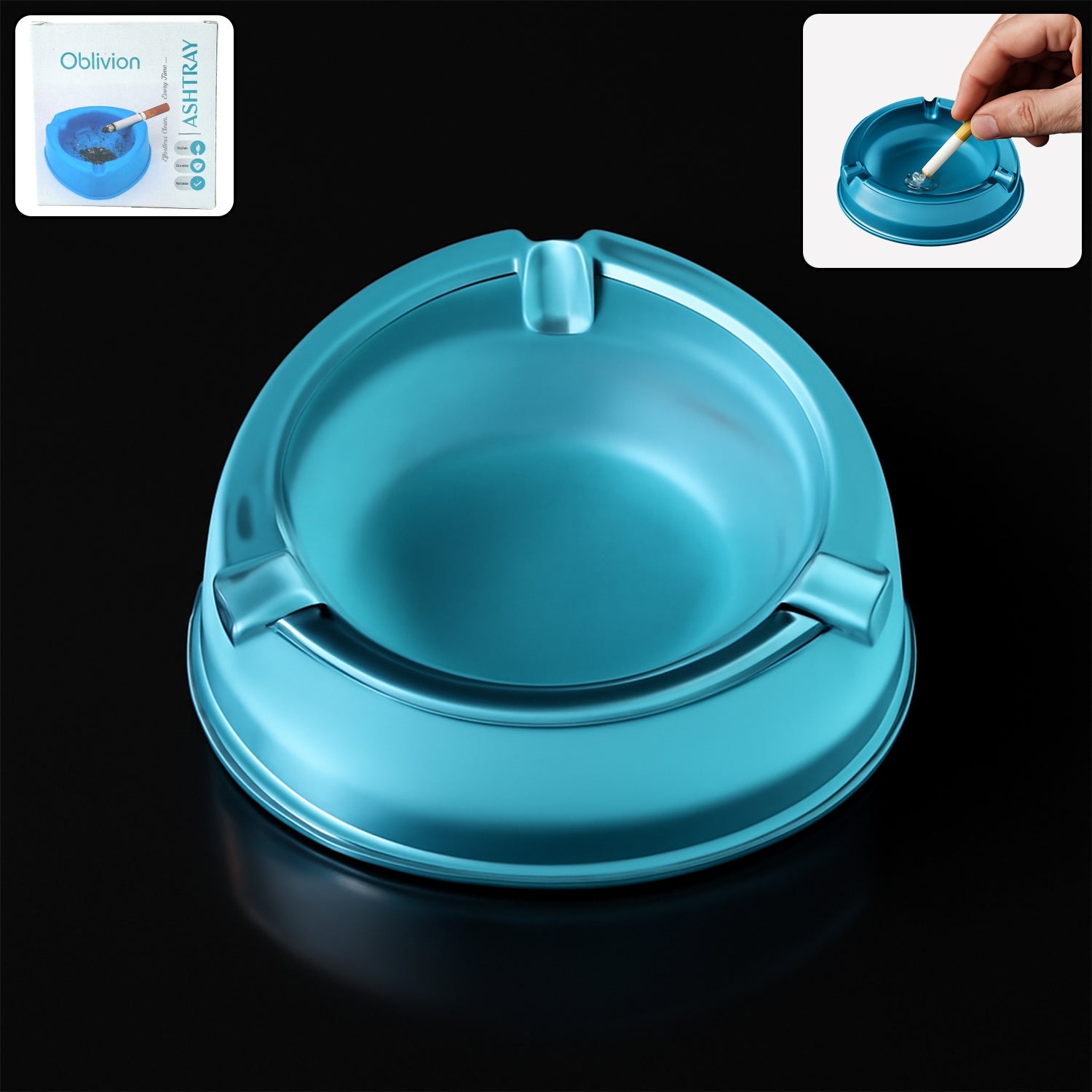 Oblivion Transparent Ashtray with 3 Grooves Oblivion Transparent Ashtray with 3 Grooves